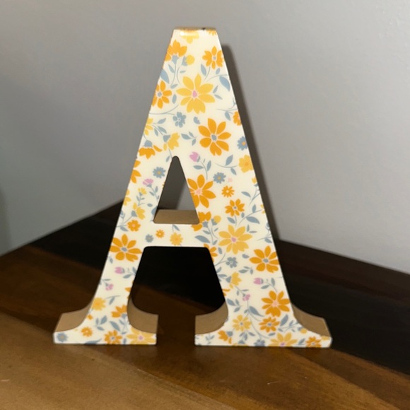 Other - Charming Floral Letter 'A' Decor - Orange and Gray